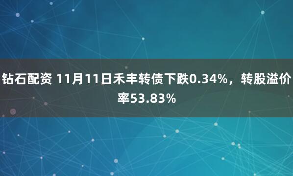钻石配资 11月11日禾丰转债下跌0.34%，转股溢价率53.83%
